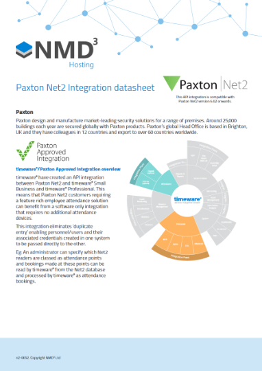 Paxton Net2 Integration datasheet